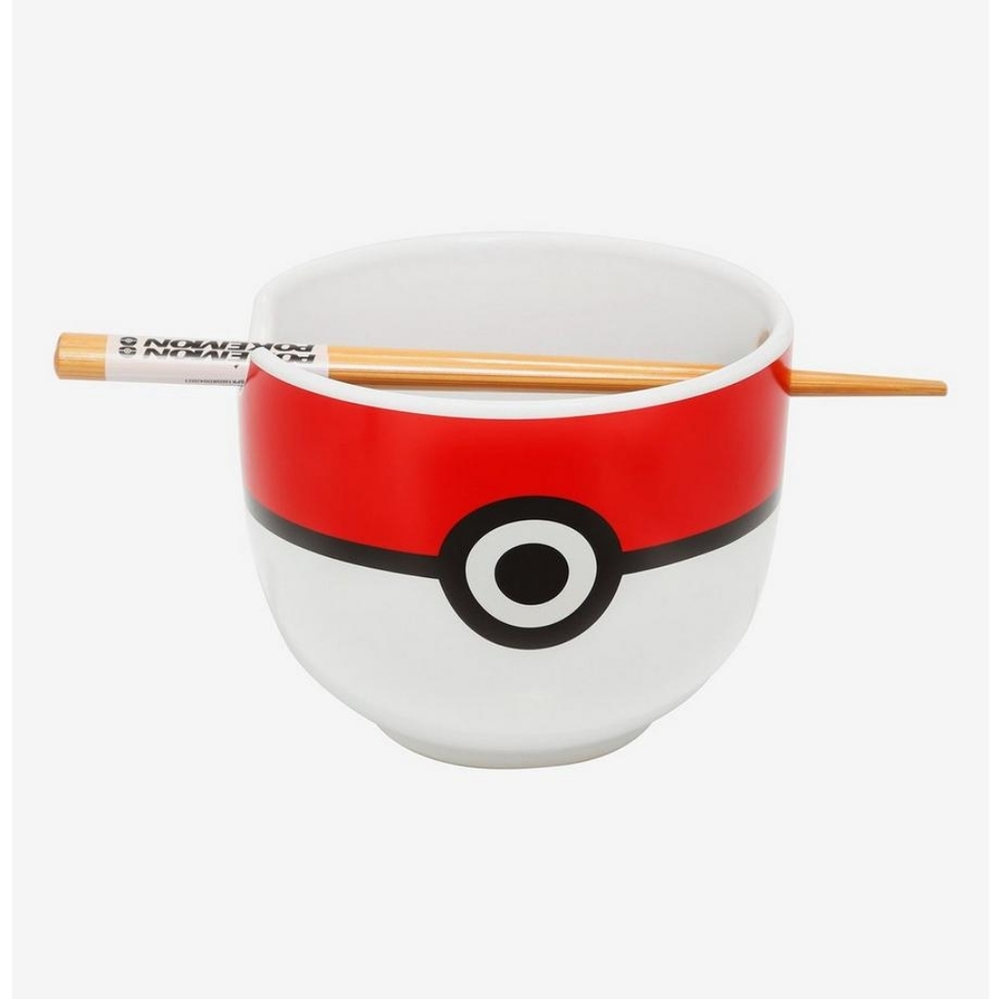 ❌SOLD❌ Pokémon Pokéball Ramen Bowl with Chopsticks - Picture 1 of 8